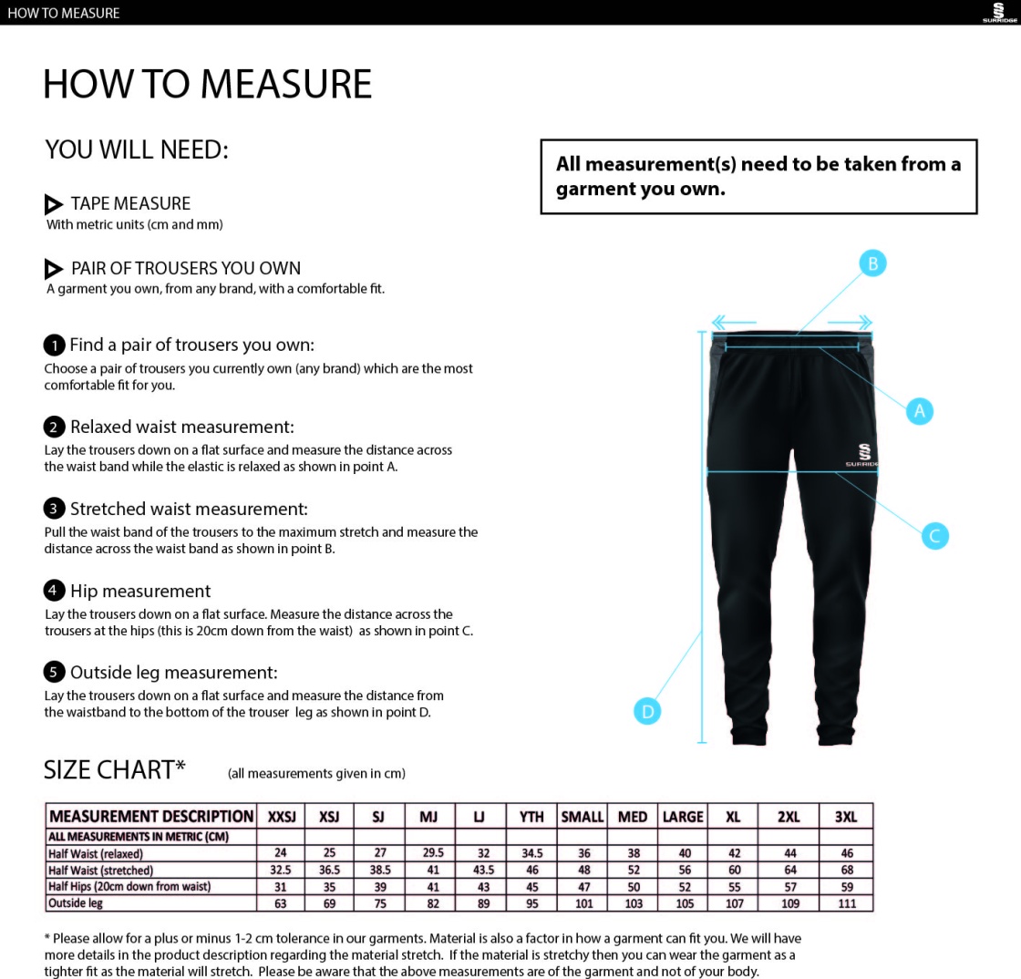 MPSC DUAL TEK PANTS - Size Guide